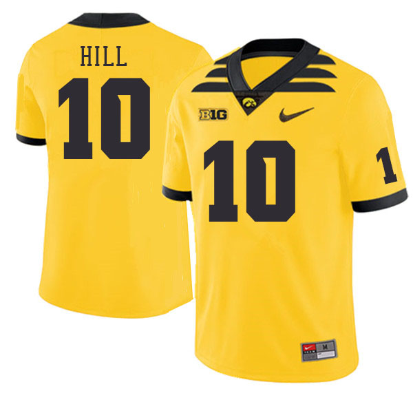 Iowa Hawkeyes #10 Deacon Hill College Football Jerseys Stitched Sale-Gold